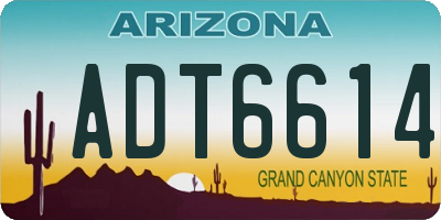 AZ license plate ADT6614