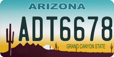 AZ license plate ADT6678