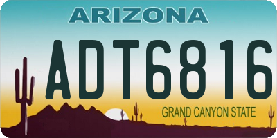 AZ license plate ADT6816