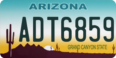 AZ license plate ADT6859