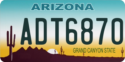 AZ license plate ADT6870
