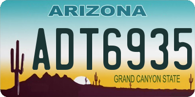 AZ license plate ADT6935