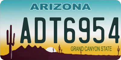 AZ license plate ADT6954