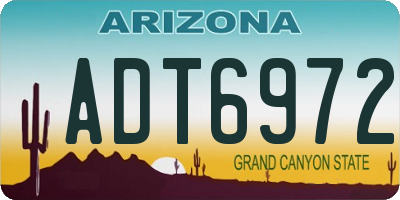 AZ license plate ADT6972