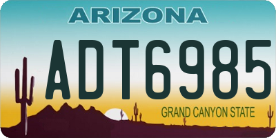 AZ license plate ADT6985