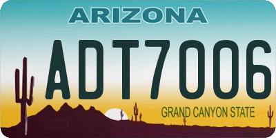 AZ license plate ADT7006