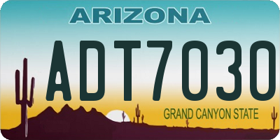 AZ license plate ADT7030