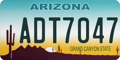 AZ license plate ADT7047