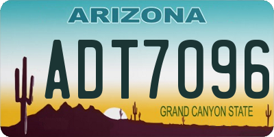 AZ license plate ADT7096