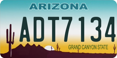 AZ license plate ADT7134