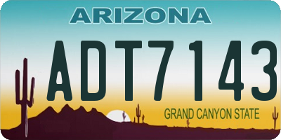 AZ license plate ADT7143