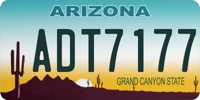 AZ license plate ADT7177