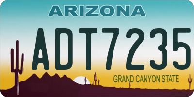 AZ license plate ADT7235