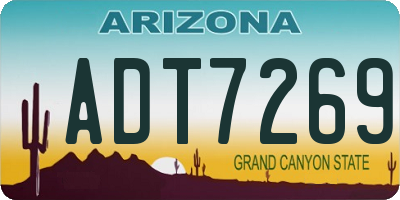 AZ license plate ADT7269