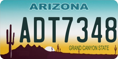 AZ license plate ADT7348