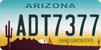 AZ license plate ADT7377
