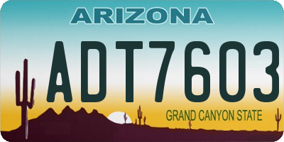AZ license plate ADT7603