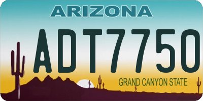 AZ license plate ADT7750