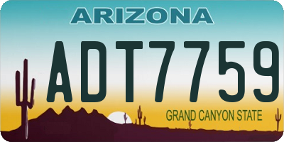 AZ license plate ADT7759