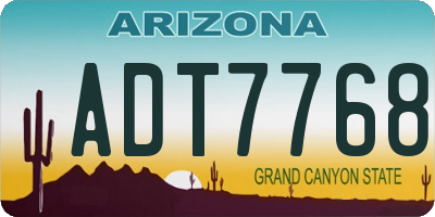 AZ license plate ADT7768