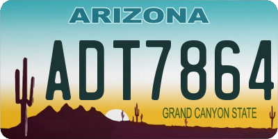 AZ license plate ADT7864
