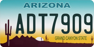 AZ license plate ADT7909