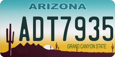 AZ license plate ADT7935