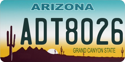 AZ license plate ADT8026