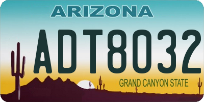 AZ license plate ADT8032