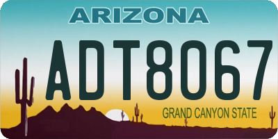 AZ license plate ADT8067
