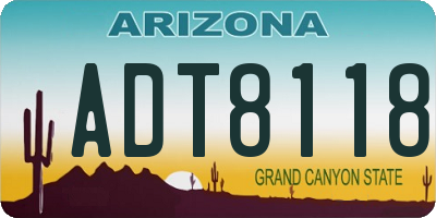 AZ license plate ADT8118