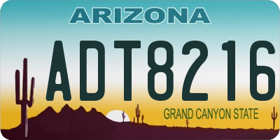 AZ license plate ADT8216