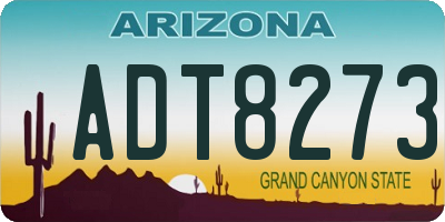 AZ license plate ADT8273
