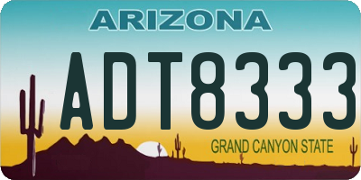 AZ license plate ADT8333