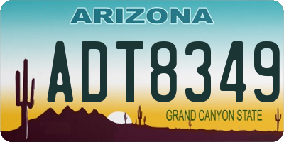 AZ license plate ADT8349
