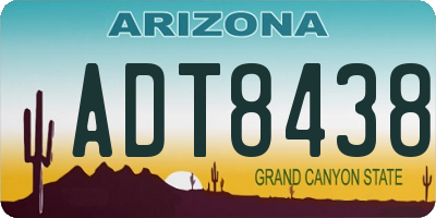 AZ license plate ADT8438
