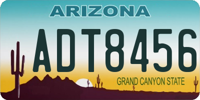 AZ license plate ADT8456