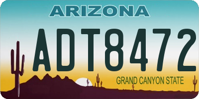 AZ license plate ADT8472