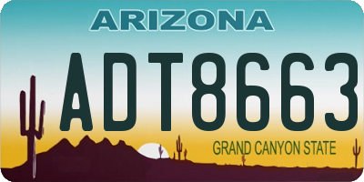 AZ license plate ADT8663