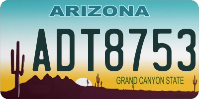 AZ license plate ADT8753