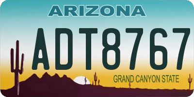 AZ license plate ADT8767