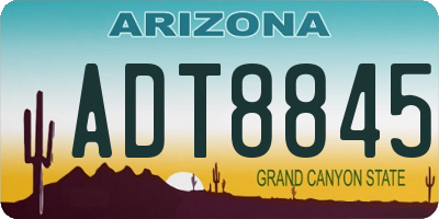 AZ license plate ADT8845