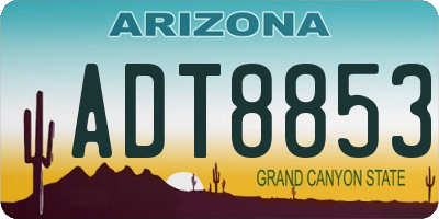 AZ license plate ADT8853