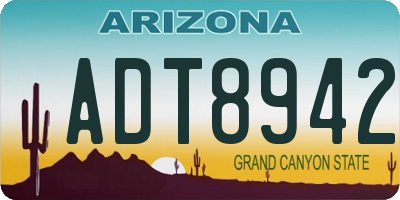 AZ license plate ADT8942