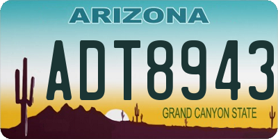 AZ license plate ADT8943