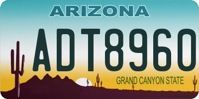 AZ license plate ADT8960