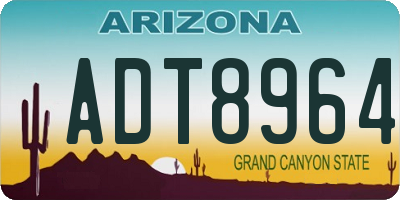 AZ license plate ADT8964
