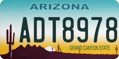 AZ license plate ADT8978