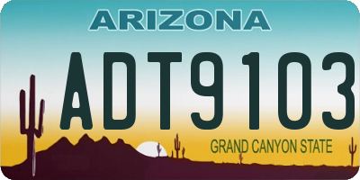 AZ license plate ADT9103