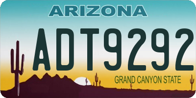 AZ license plate ADT9292